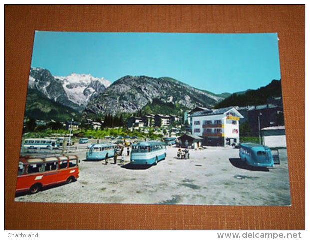 Cartolina Courmayeur - Scorcio Panoramico Stazione Autolinee 1960 Ca - Autres & Non Classés