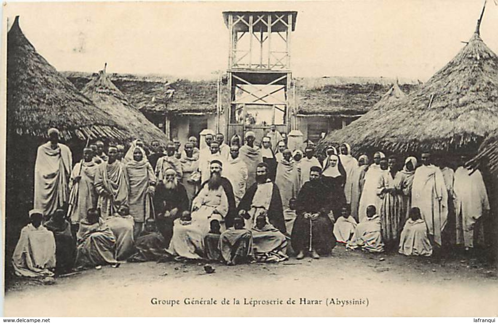 Ref U183- Ethiopie - Groupe Generale De La Leproserie De Harar - Abyssinie - Theme Santé -lepreux -lepre  - - Ethiopie