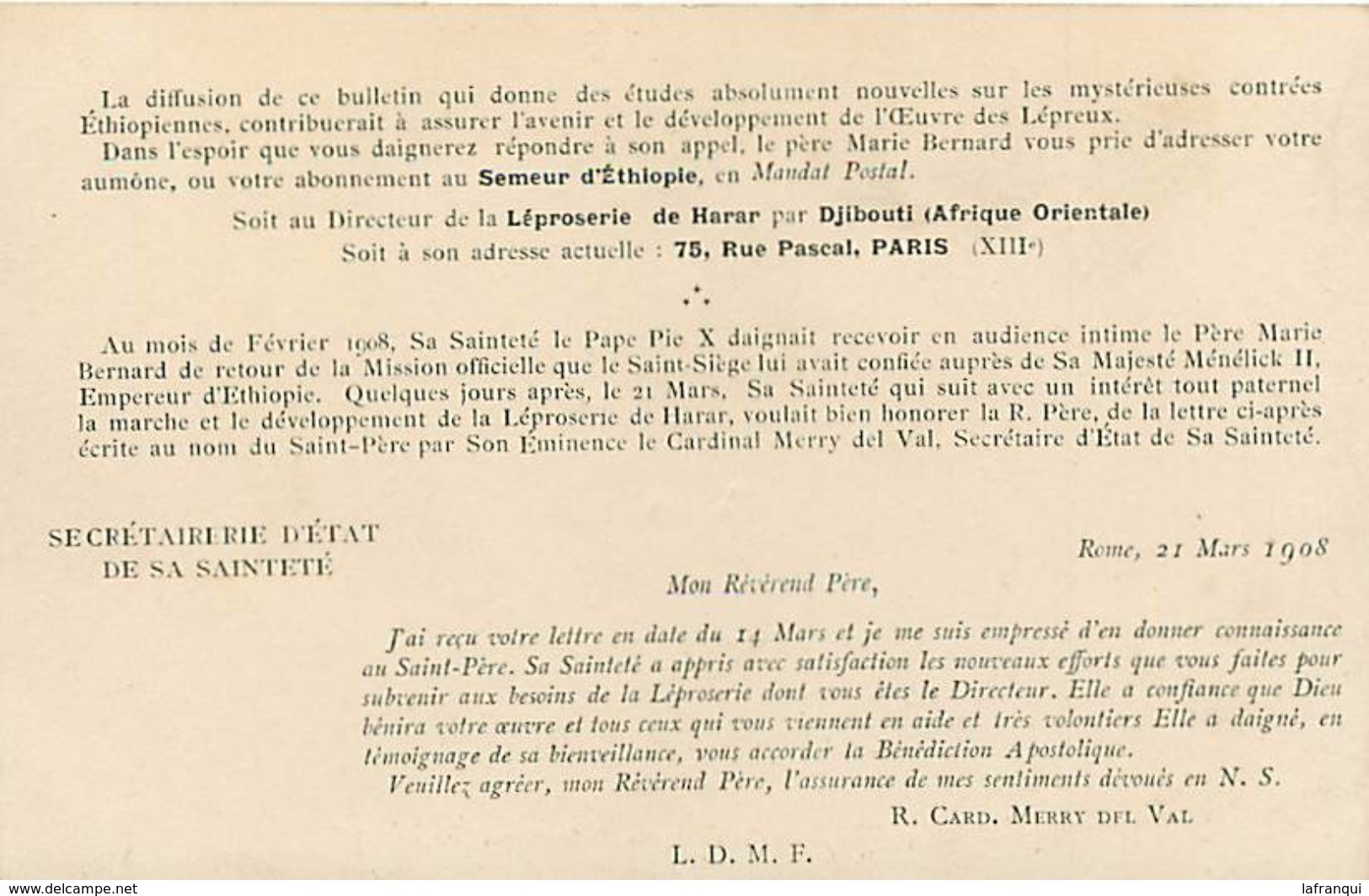 Ref U183- Ethiopie - Groupe Generale De La Leproserie De Harar - Abyssinie - Theme Santé -lepreux -lepre  - - Ethiopie