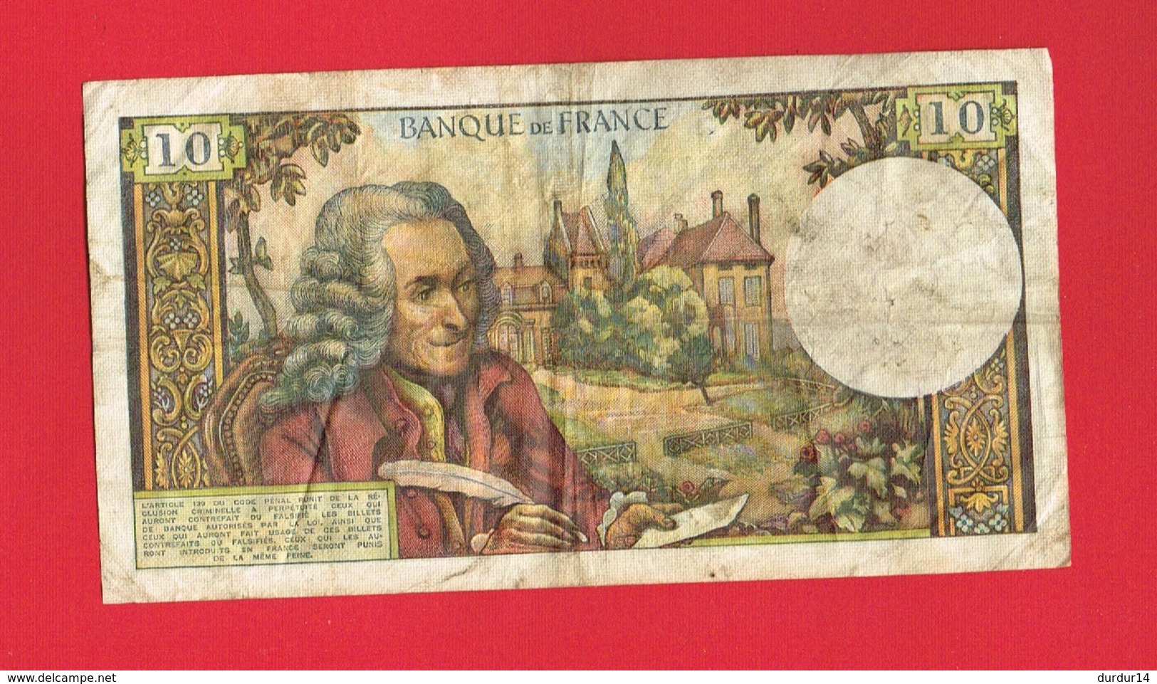 1 Billet De DIX FRANCS 10 Francs ... - 10 F 1963-1973 ''Voltaire''