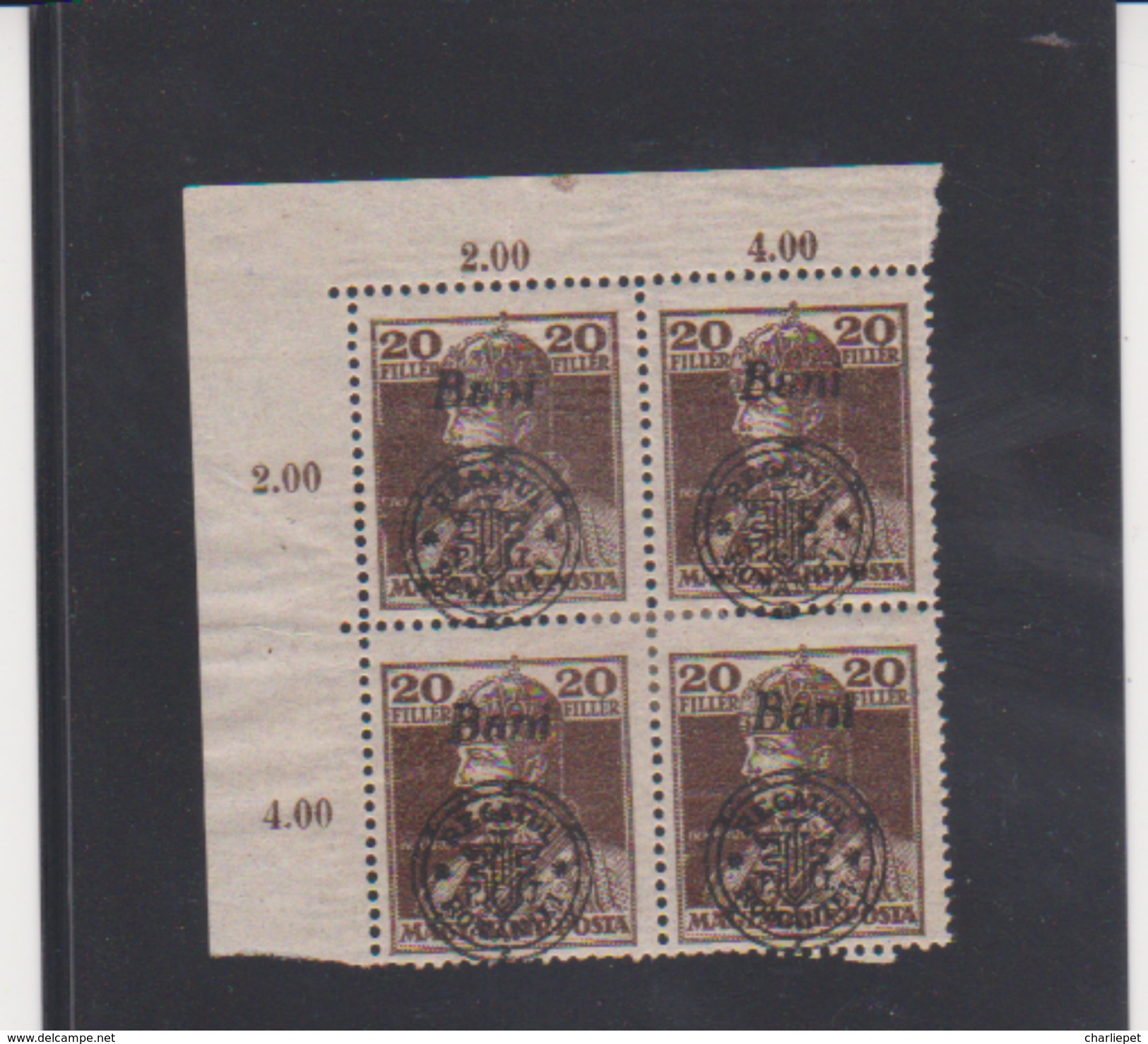 HUNGARY Scott # 6N 26 MINT Block Of 4 With Plate #  MH - Unused Stamps