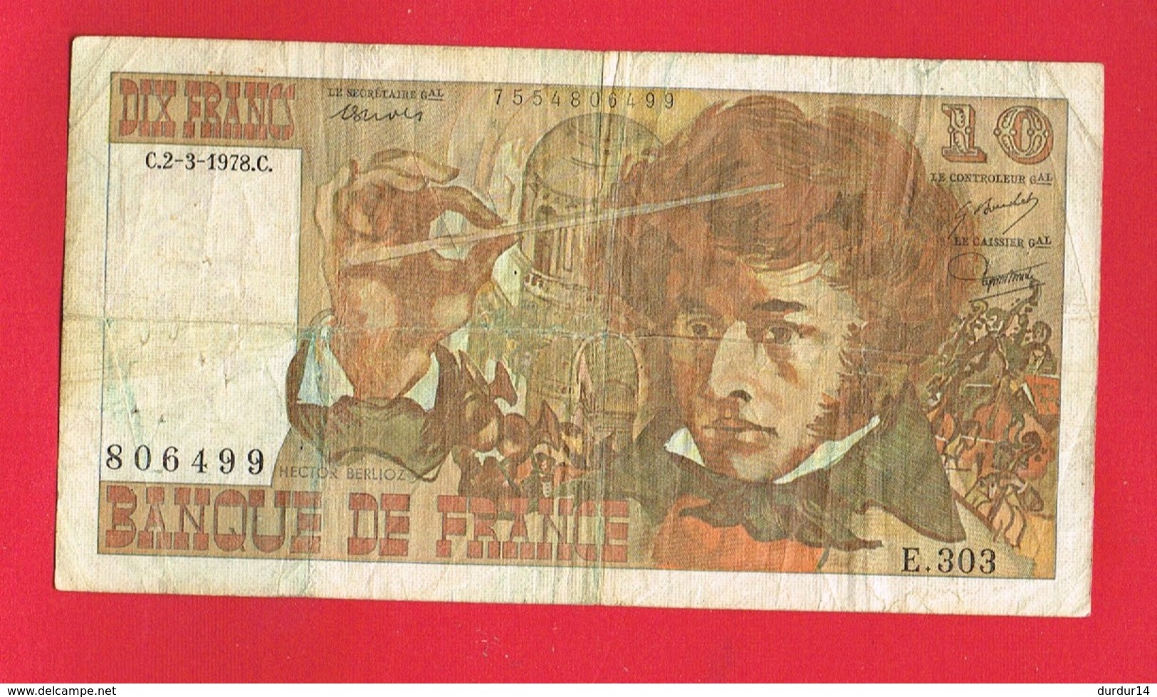 1 Billet De DIX FRANCS 10 Francs ... - 10 F 1972-1978 ''Berlioz''