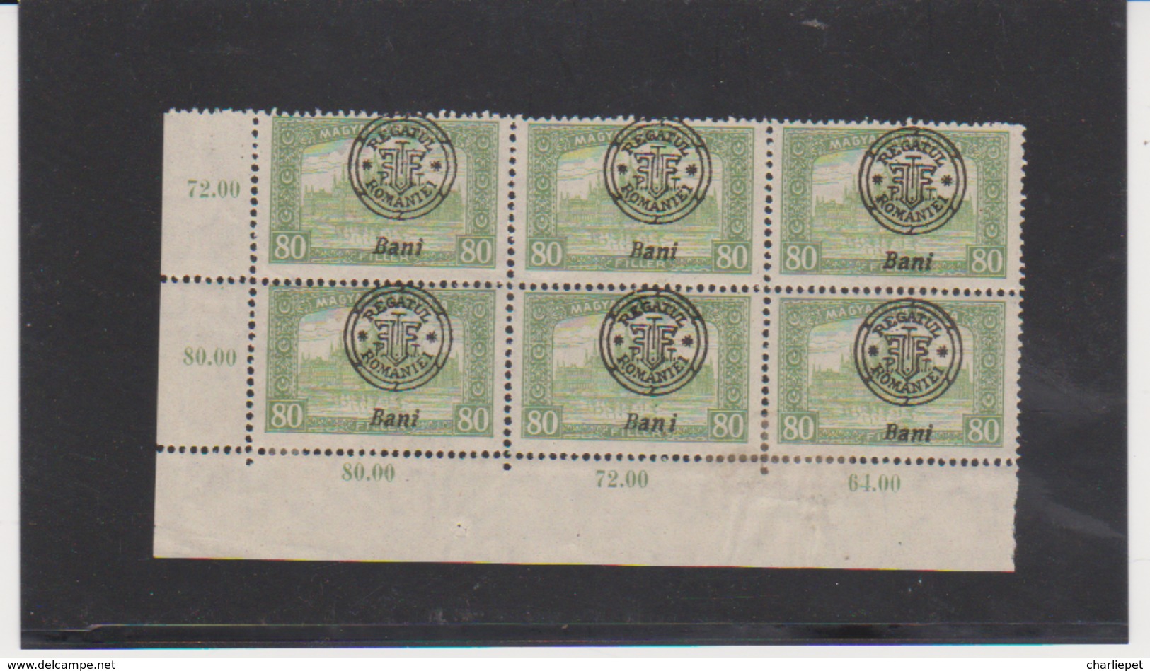 HUNGARY Scott # 6N 19 MINT Block Of 6 With Plate #  MH - Unused Stamps