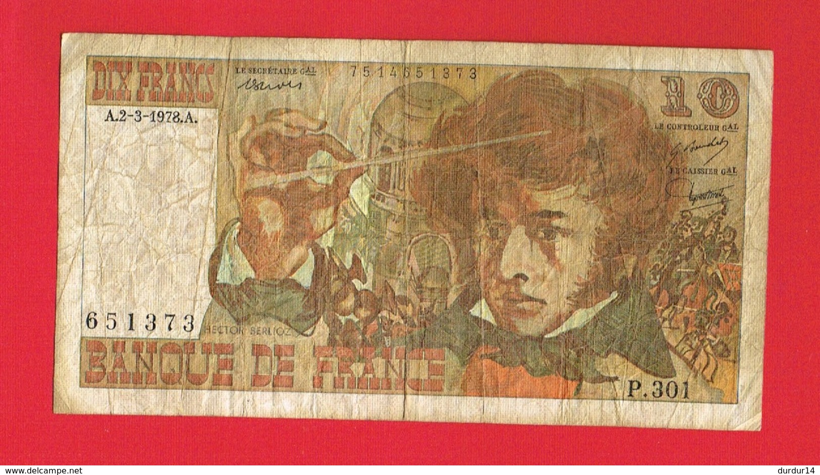 1 Billet De DIX FRANCS 10 Francs ... - 10 F 1972-1978 ''Berlioz''