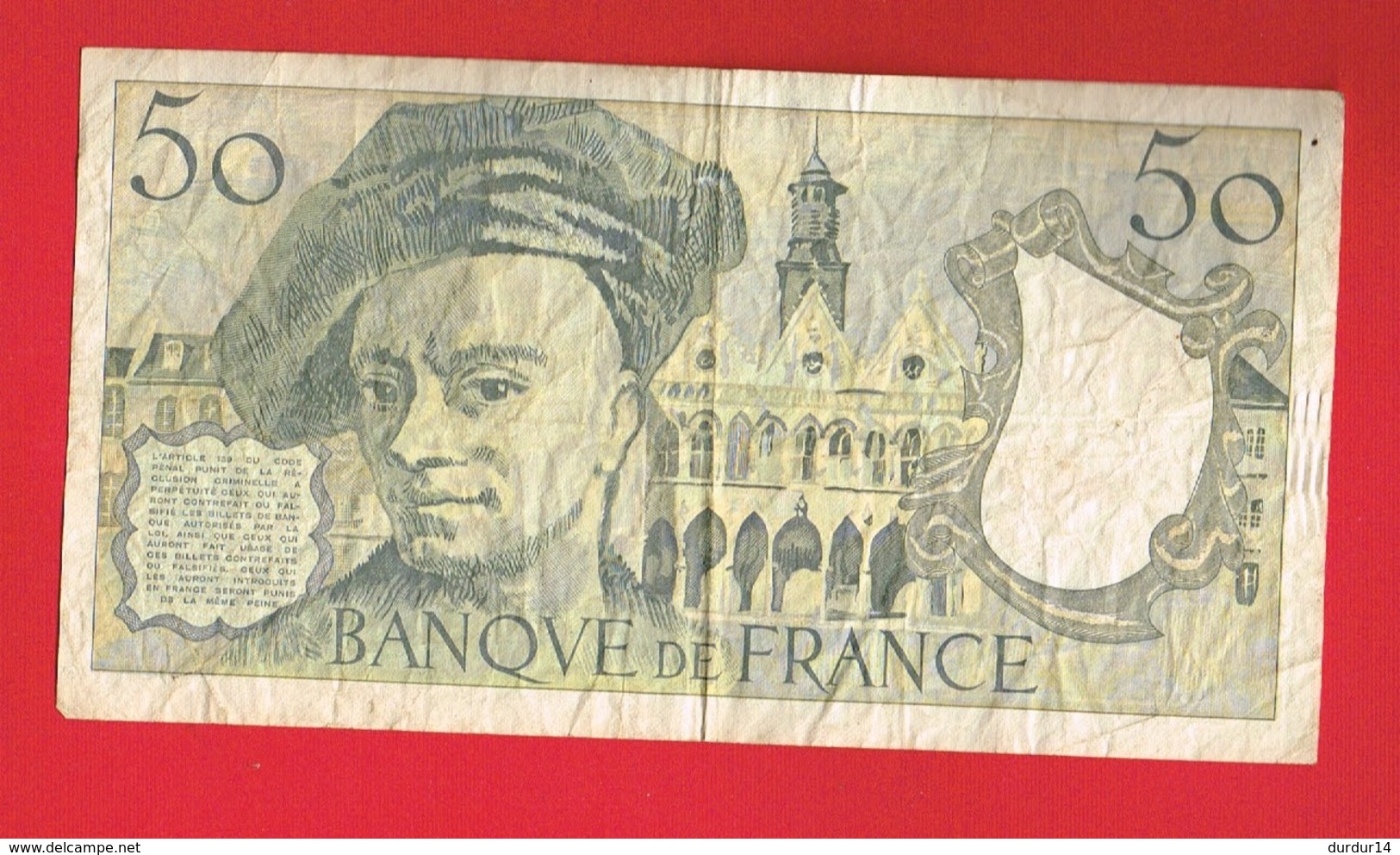 1 Billet De CINQUANTE FRANCS 50 Francs ... - 50 F 1976-1992 ''Quentin De La Tour''