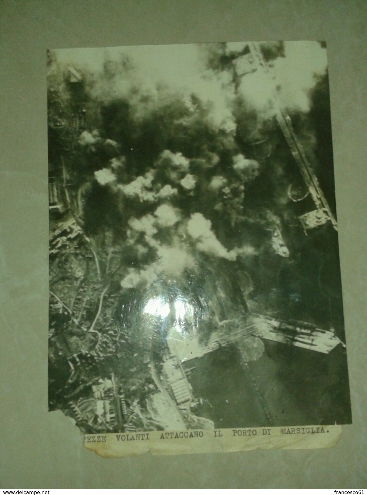 $3 USA ARMY AIR FORCE 1944 WW2 FOTO MARSEILLE SUBMARINE PENS RAID DECEMBER 2nd - Altri & Non Classificati