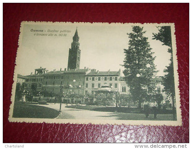 Cartolina Cremona - Giardino Pubblico E Torrazzo Alto 1930 Ca - Cremona