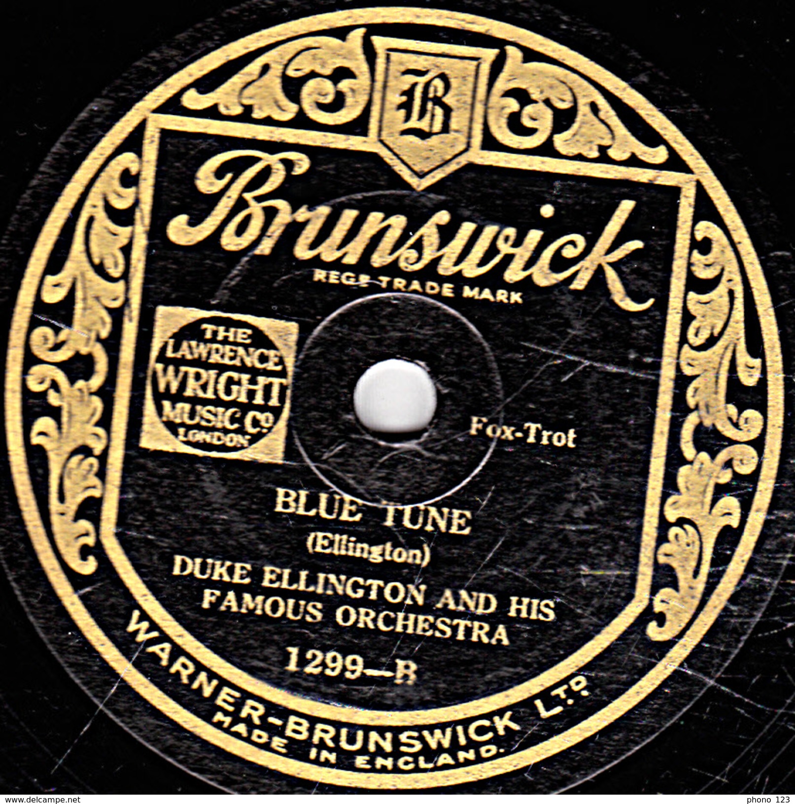 78 T - 25 Cm. - état B - DUKE ELLINGTON - LAZY RHAPSODY  Fox-Trot - Blue Tune  Fox-Trot - 78 T - Disques Pour Gramophone