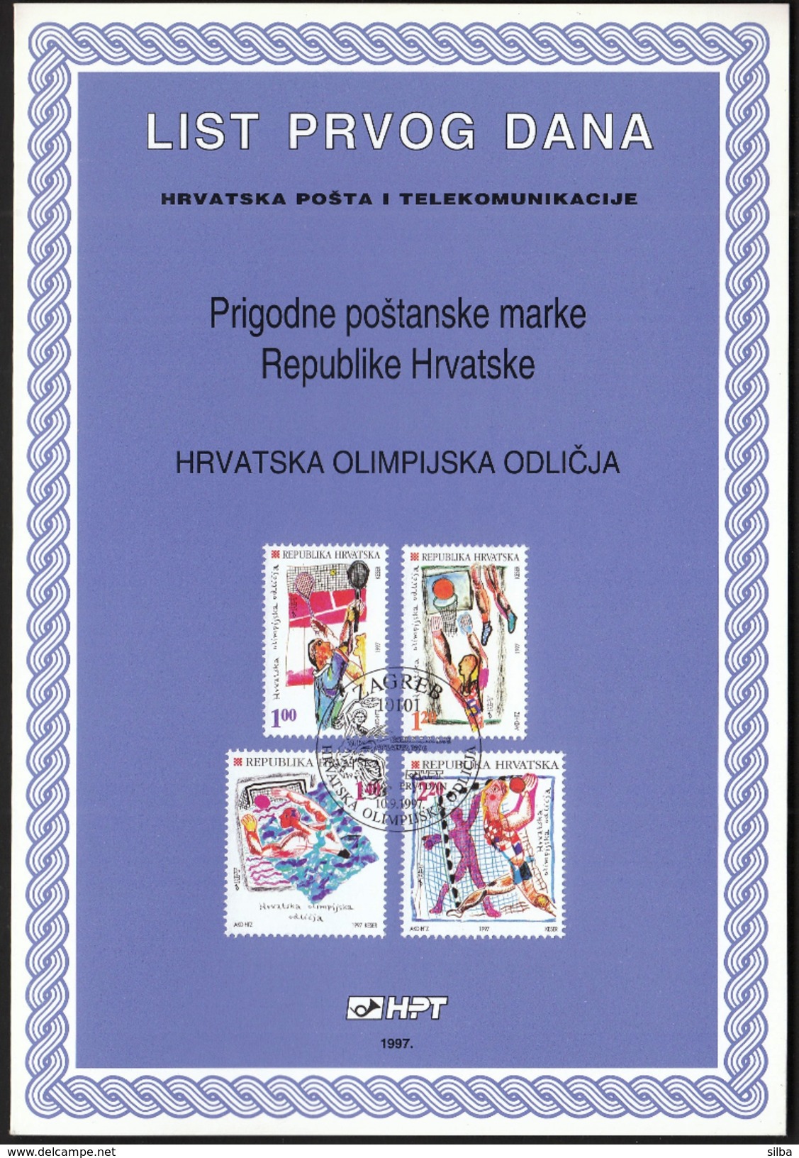 Croatia Zagreb 1997 / Croatian Olympic Medals / OG Barcelona Tennis, Basketball, OG Atlanta Water Polo, Handball - Basketball