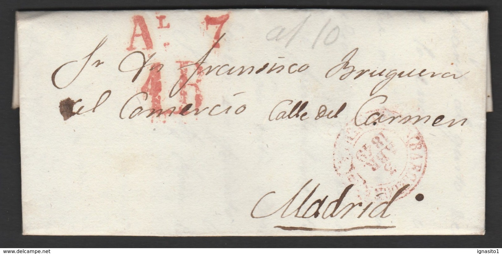 1849 Sobreescrito Baeza Barcelona - Cataluña - ...-1850 Prefilatelia