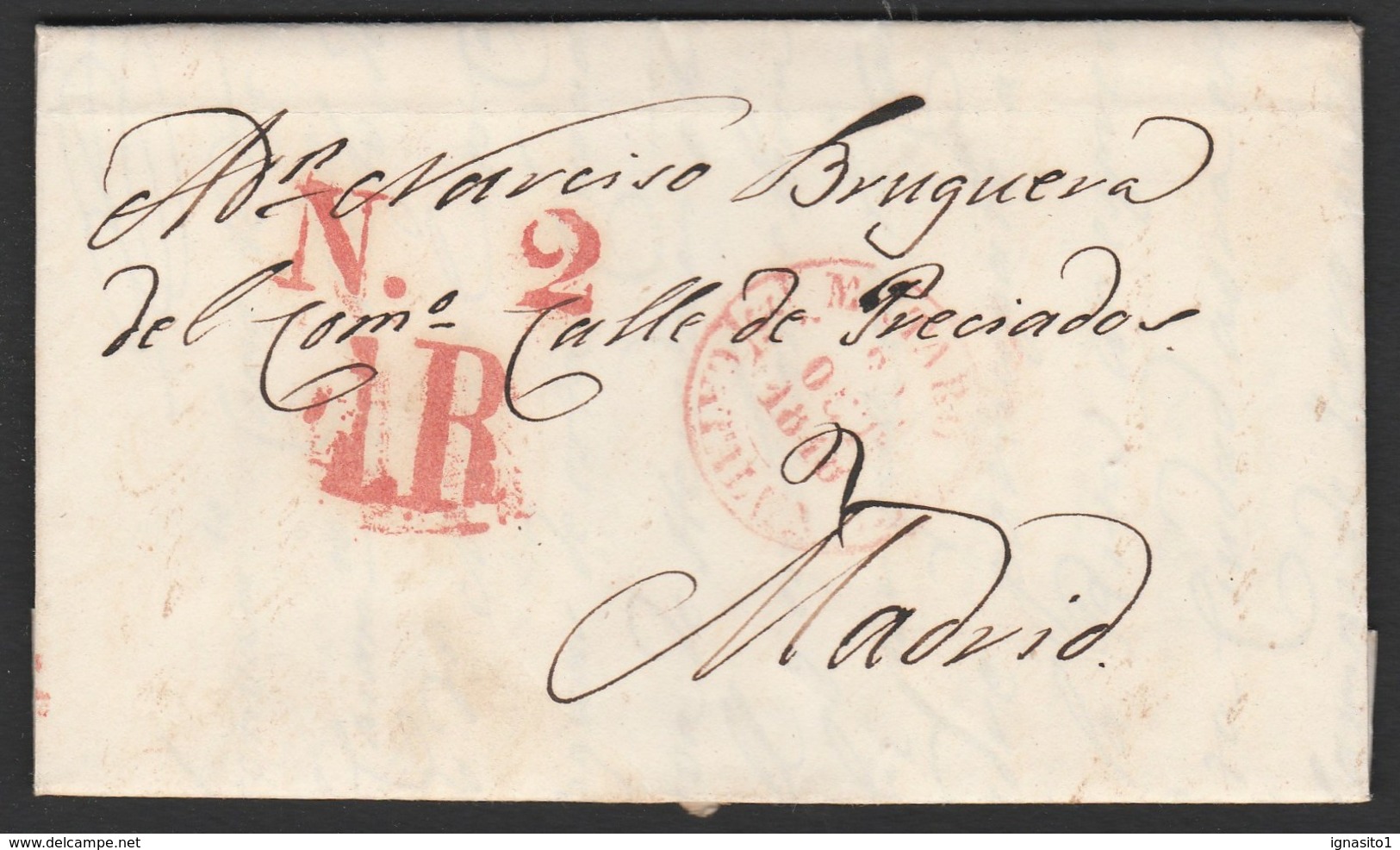 1848  Sobreescrito Baeza Mataro - Cataluña - ...-1850 Prefilatelia