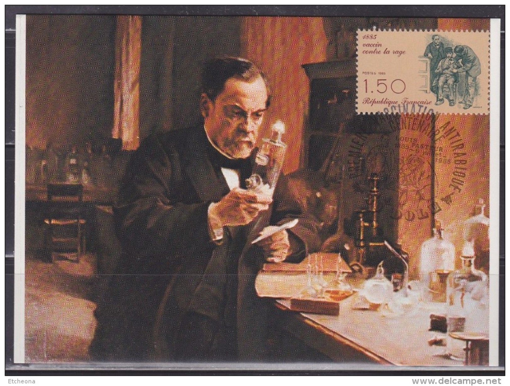 = 1885 Centenairre Du Vaccin Contre La Rage Carte Postale 39 Dole 06.07.85 N°2371 Louis Pasteur - Louis Pasteur