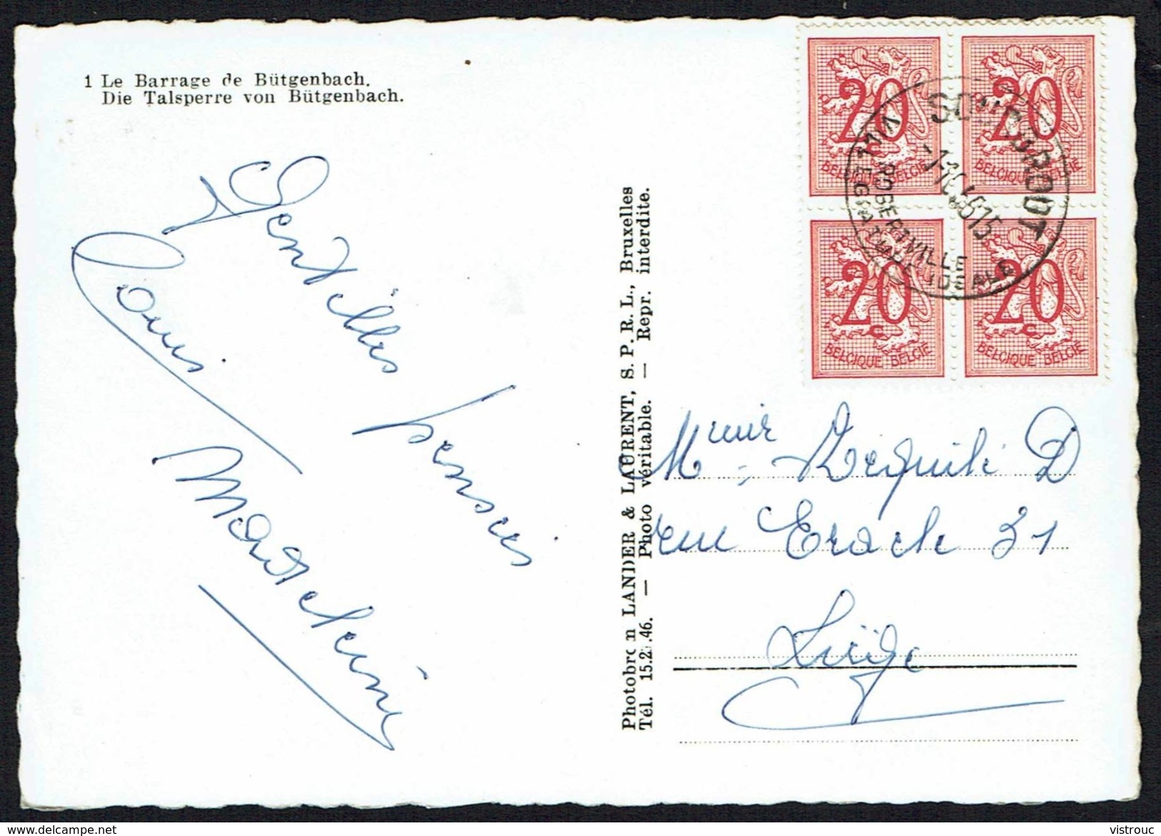 BÜTGENBACH - Le Barrage - Talsperre - Circulé - Circulated - Gelaufen - 1958. - Bütgenbach
