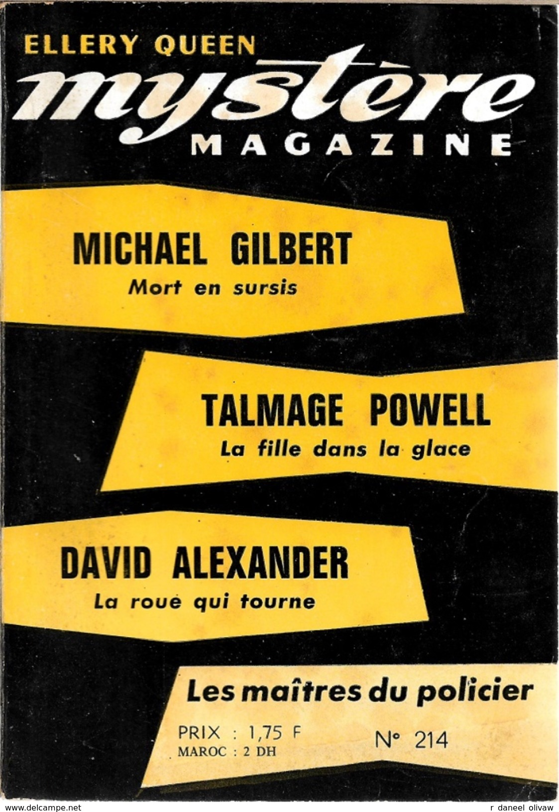Mystère Magazine 214, Novembre 1965 (BE+) - Opta - Ellery Queen Magazine