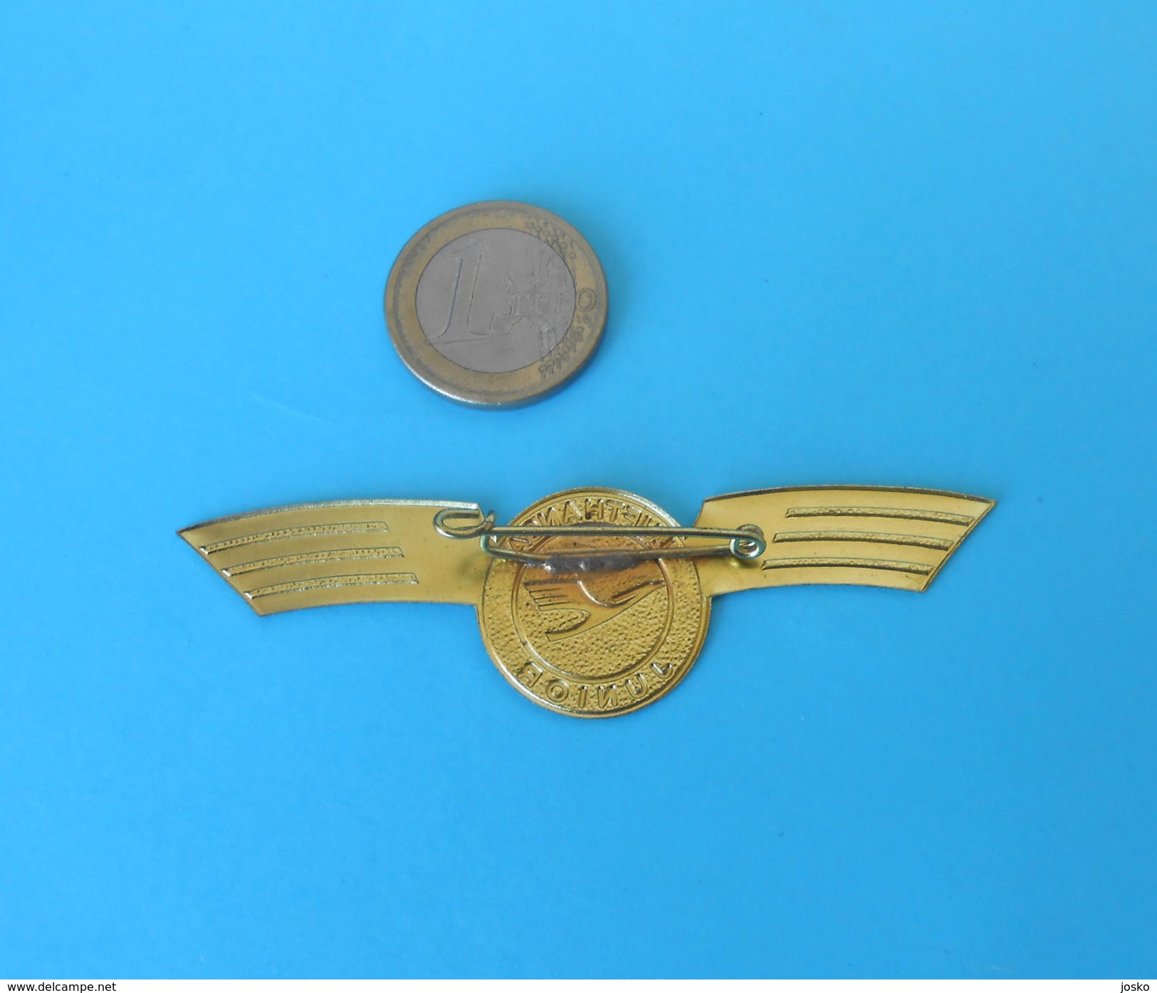 LUFTHANSA - JUNIOR ... Vintage Pilot Wings Badge * Germany National Airlines * Airways Airline Air Comp. Pilote - Distintivi Equipaggio