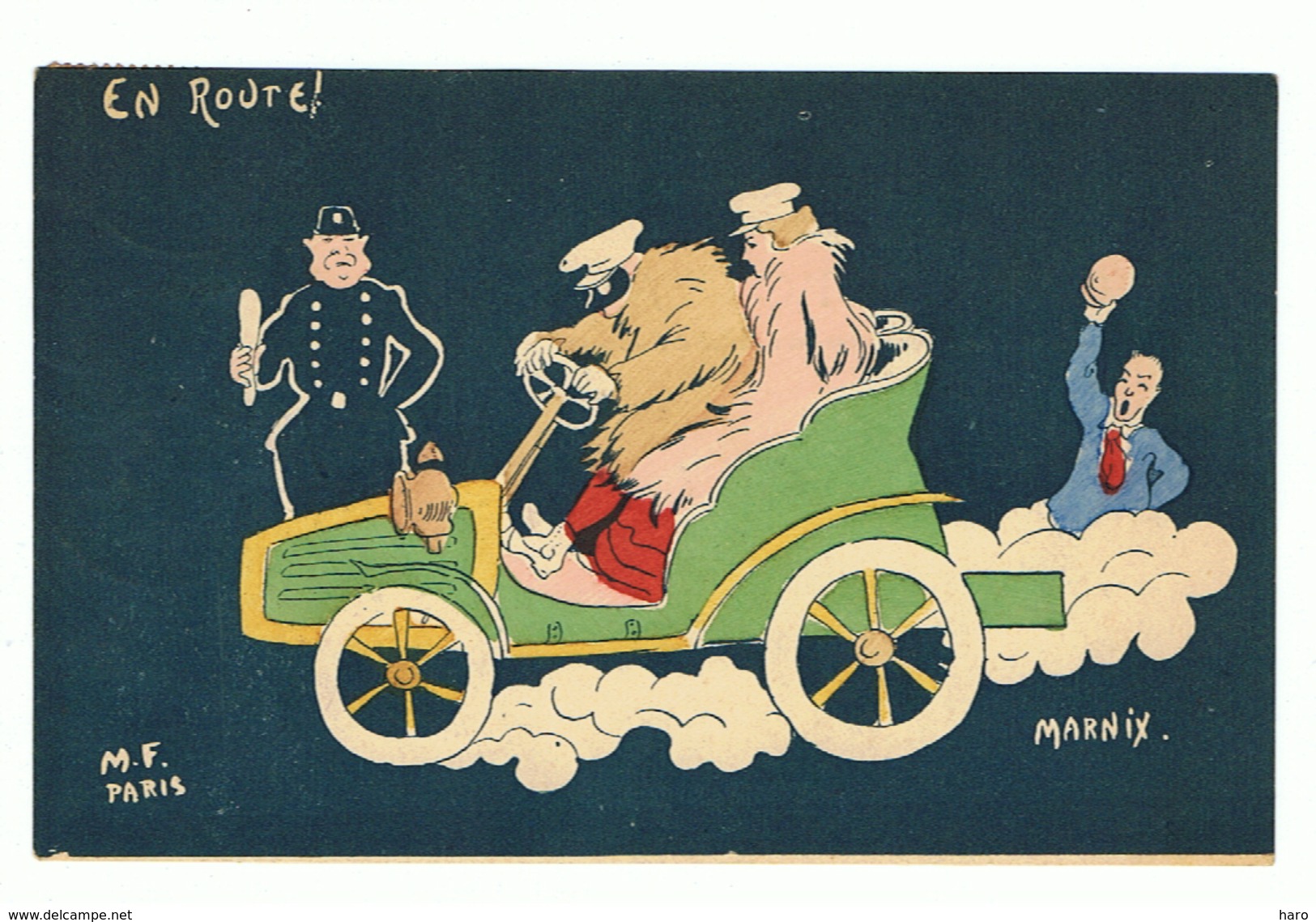 Illustrateur MARNIX ( M F Paris)  Humour - 1904 - Déboires D'un Couple En Auto - En Route (fr47) - Sonstige & Ohne Zuordnung