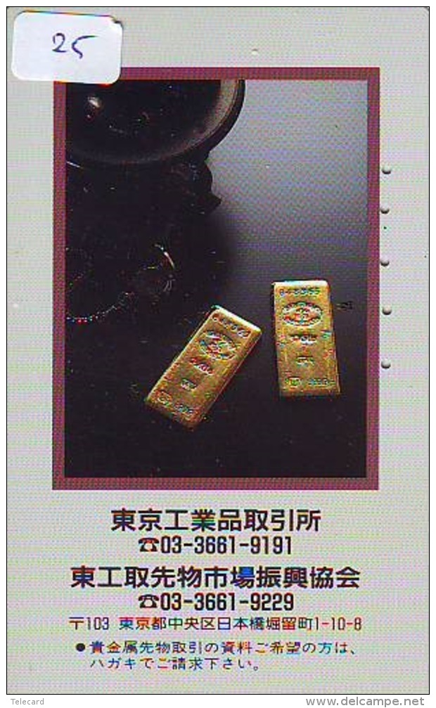 Télécarte Japon * D'OR * PHONECARD JAPAN * FINE GOLD * GOLDBARS  (25)  MONNAIE * COINS  * MONEY - Timbres & Monnaies