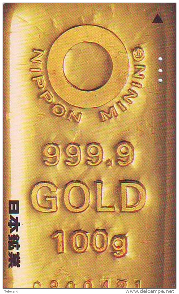 Télécarte Japon * D'OR * PHONECARD JAPAN * FINE GOLD * GOLDBARS  (33)  MONNAIE * COINS  * MONEY - Timbres & Monnaies