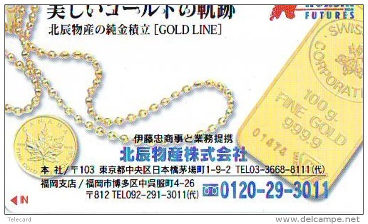 Télécarte Japon * D'OR * PHONECARD JAPAN * FINE GOLD * GOLDBARS  (36)  MONNAIE * COINS  * MONEY - Stamps & Coins