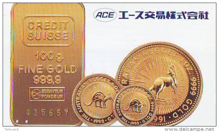 Télécarte Japon * D'OR * PHONECARD JAPAN * FINE GOLD * GOLDBARS  (38)  MONNAIE * COINS  * MONEY - Timbres & Monnaies