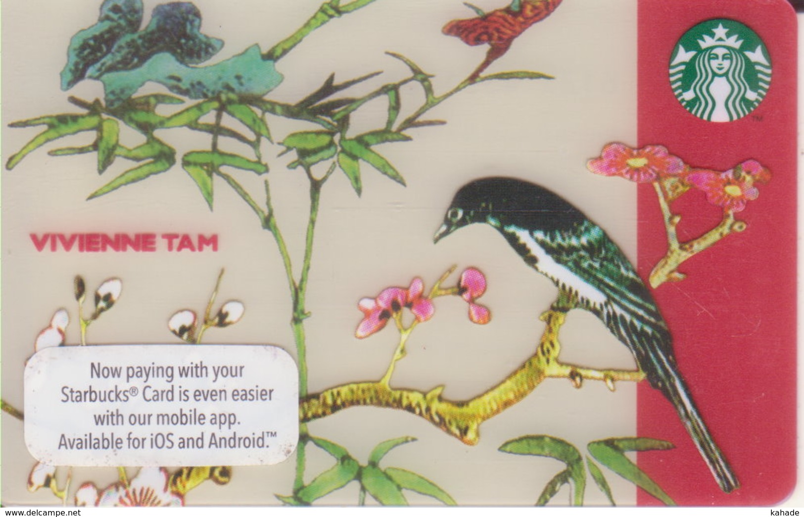 Malaysia Starbucks Card Mini "Vivienne Tah" Bird 2016-6125 - Gift Cards