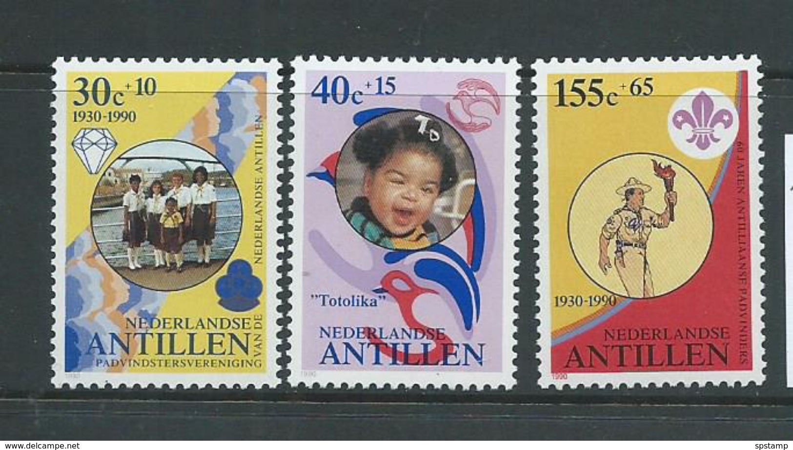 Netherlands Antilles 1990 Scouts Charity Set 3 MNH - Curaçao, Antilles Neérlandaises, Aruba