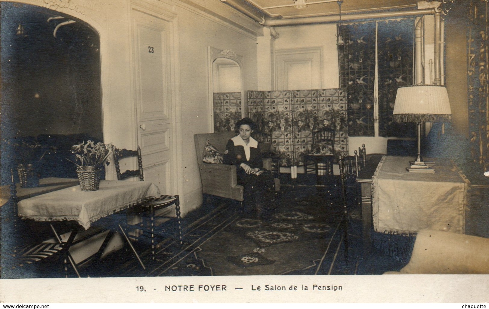 Paris 16eme Rue DAUNOU....notre Foyer..le Salon De La Pension....carte No 19 - Autres & Non Classés