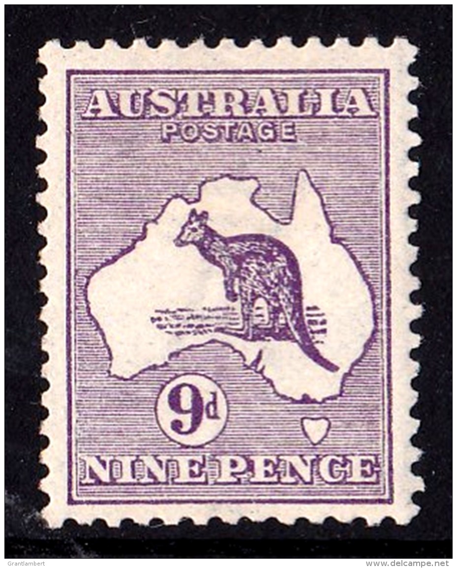 Australia 1913 Kangaroo 9d Violet 1st Watermark MH - - - - - Mint Stamps