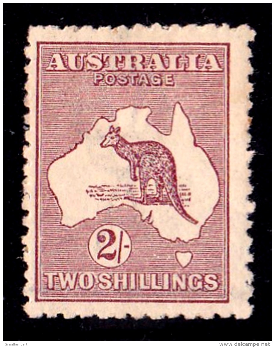 Australia 1924 Kangaroo 2- Maroon 3rd Watermark MH - Mint Stamps