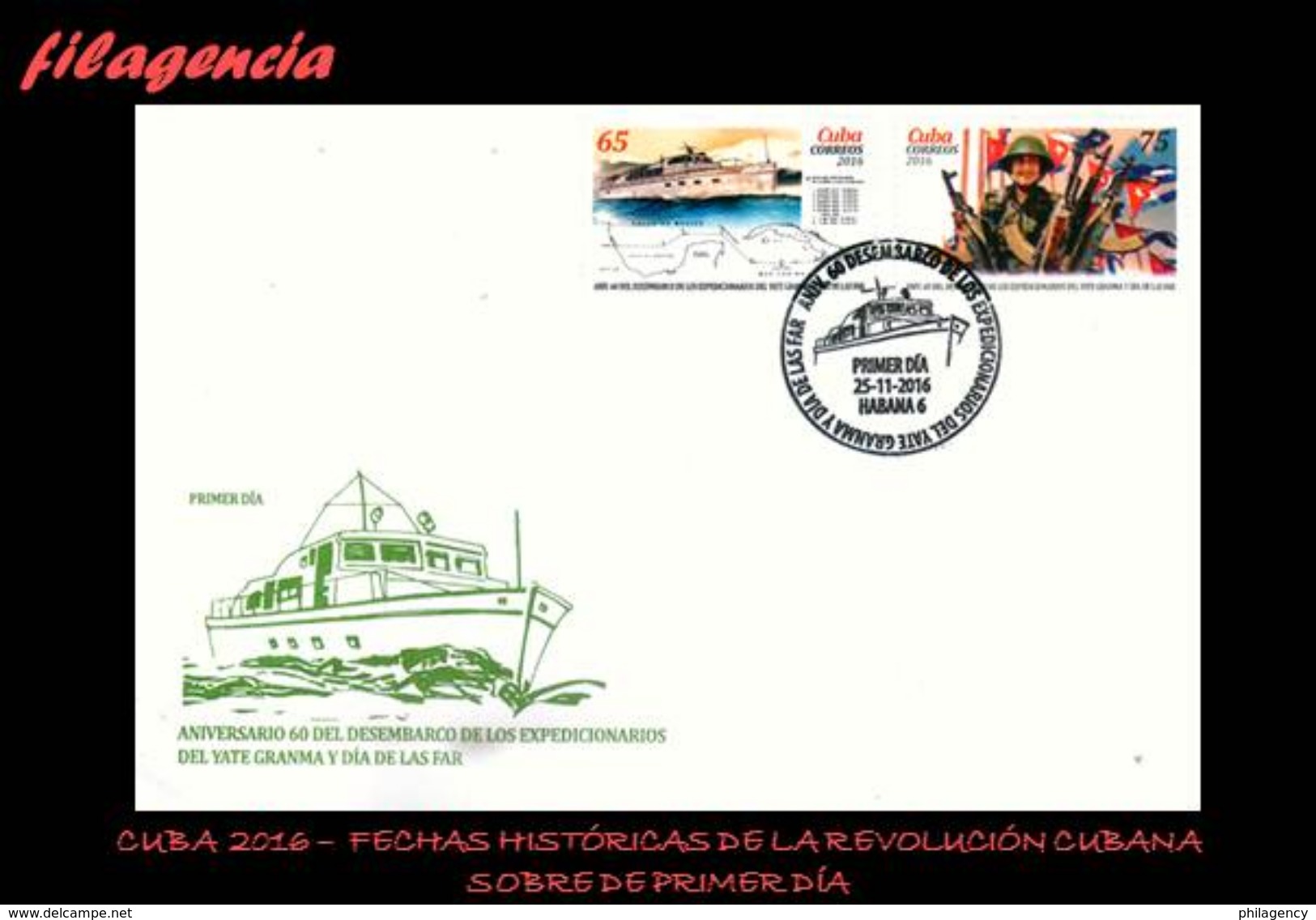 CUBA SPD-FDC. 2016-46 60 AÑOS DE FECHAS HISTORICAS DE LA REVOLUCION CUBANA - FDC