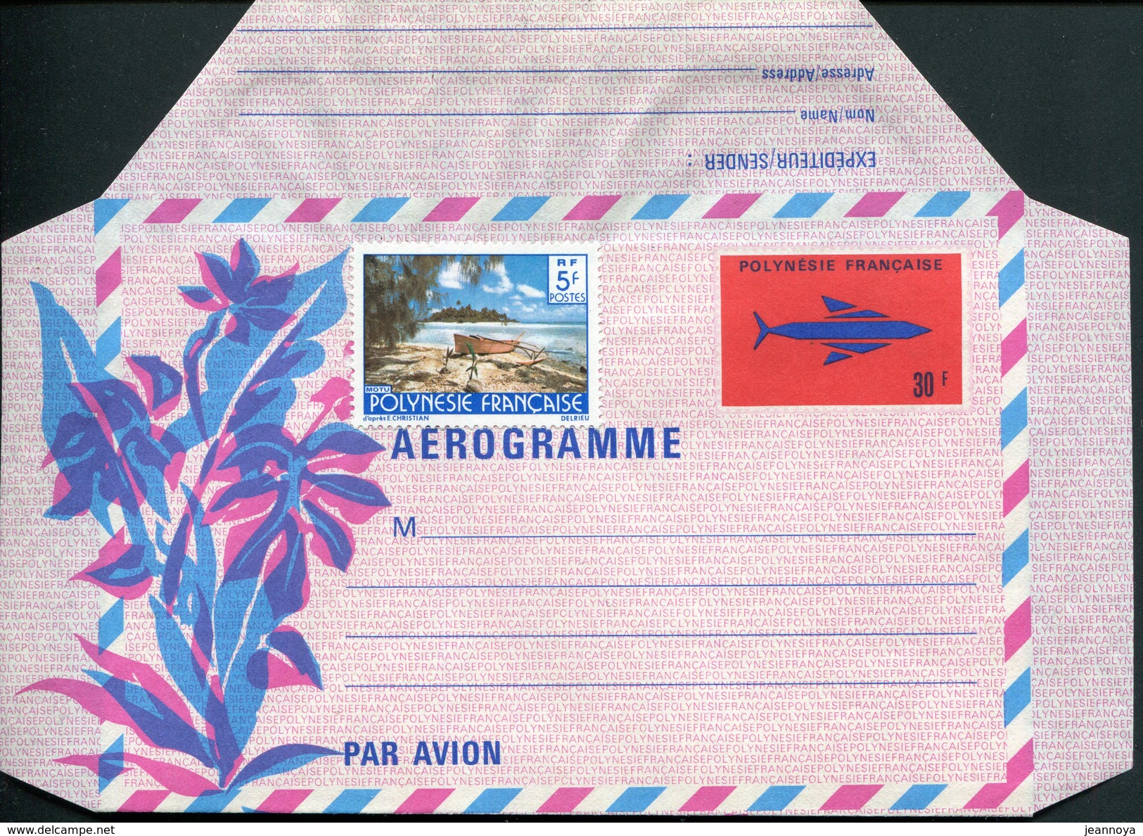 POLYNESIE FRANCAISE - AEROGRAMME N° 3 * * - SIGLE DES PTT , AVEC N° 136 EN COMPLEMENT D'AFFR. - NEUF - LUXE & RARE - Aérogrammes