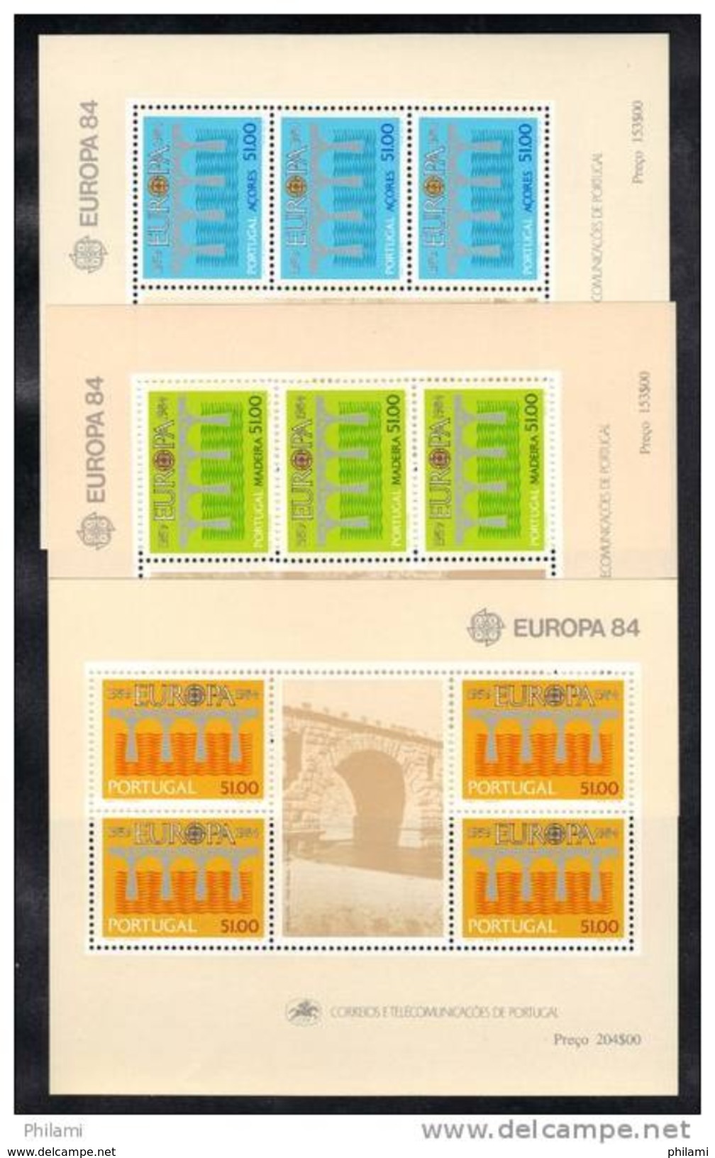 EUROPA, CEPT, 1984, BL PORTUGAL + ACORES + MADERE,  ** MNH. (717) - 1984