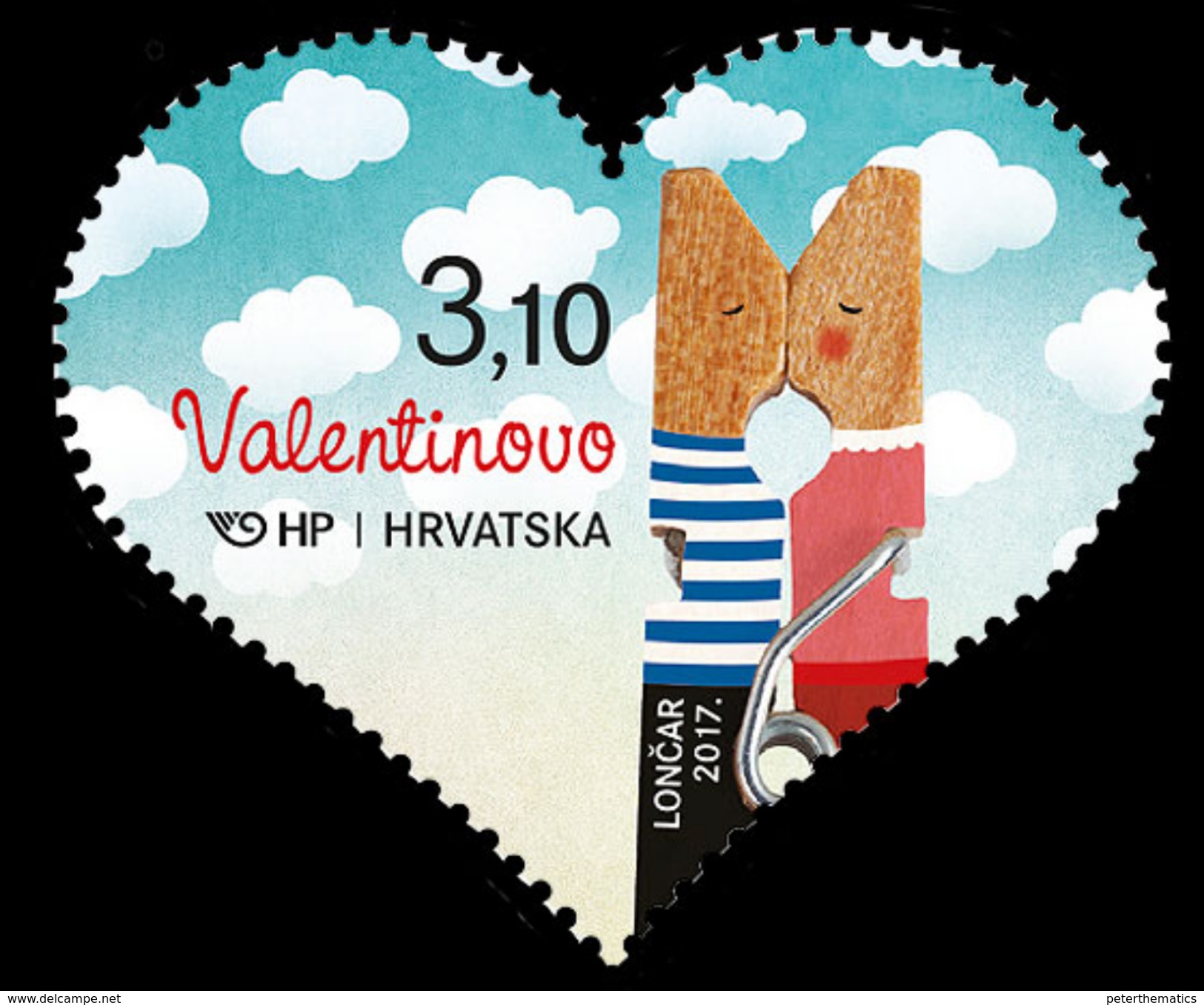 CROATIA, 2017, MNH, CELEBRATIONS,  VALENTINE'S DAY,1v - Other & Unclassified