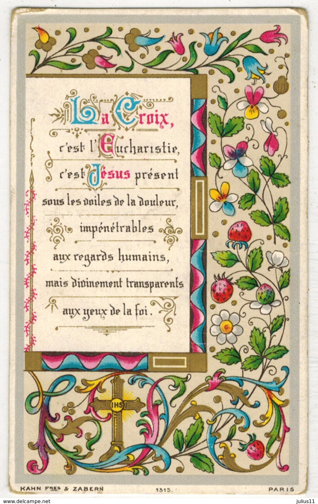 RABASTENS Année 1893 LAPEYRE Marie IMAGE PIEUSE GENEALOGIE HOLY CARD SANTINI CHROMO HEILIG PRENTJE KAHN ZABERN - Images Religieuses