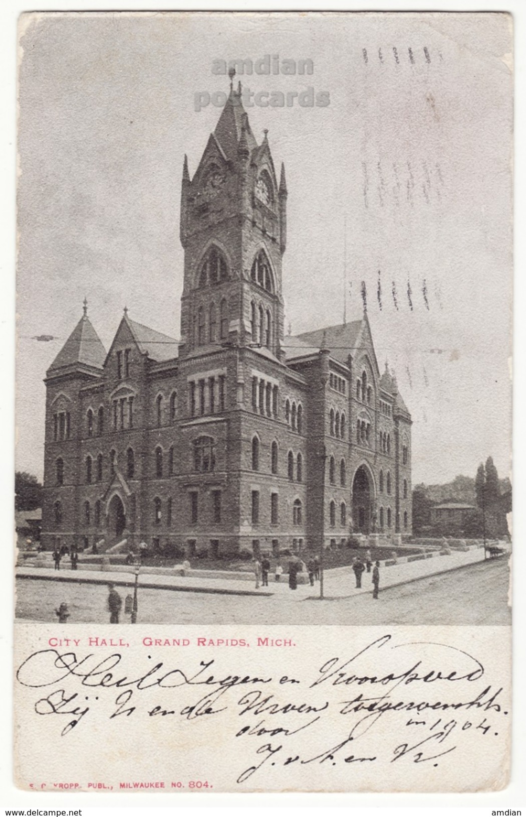 Grand Rapids Michigan MI, City Hall Early View C1903 Vintage UDB Postcard - Grand Rapids