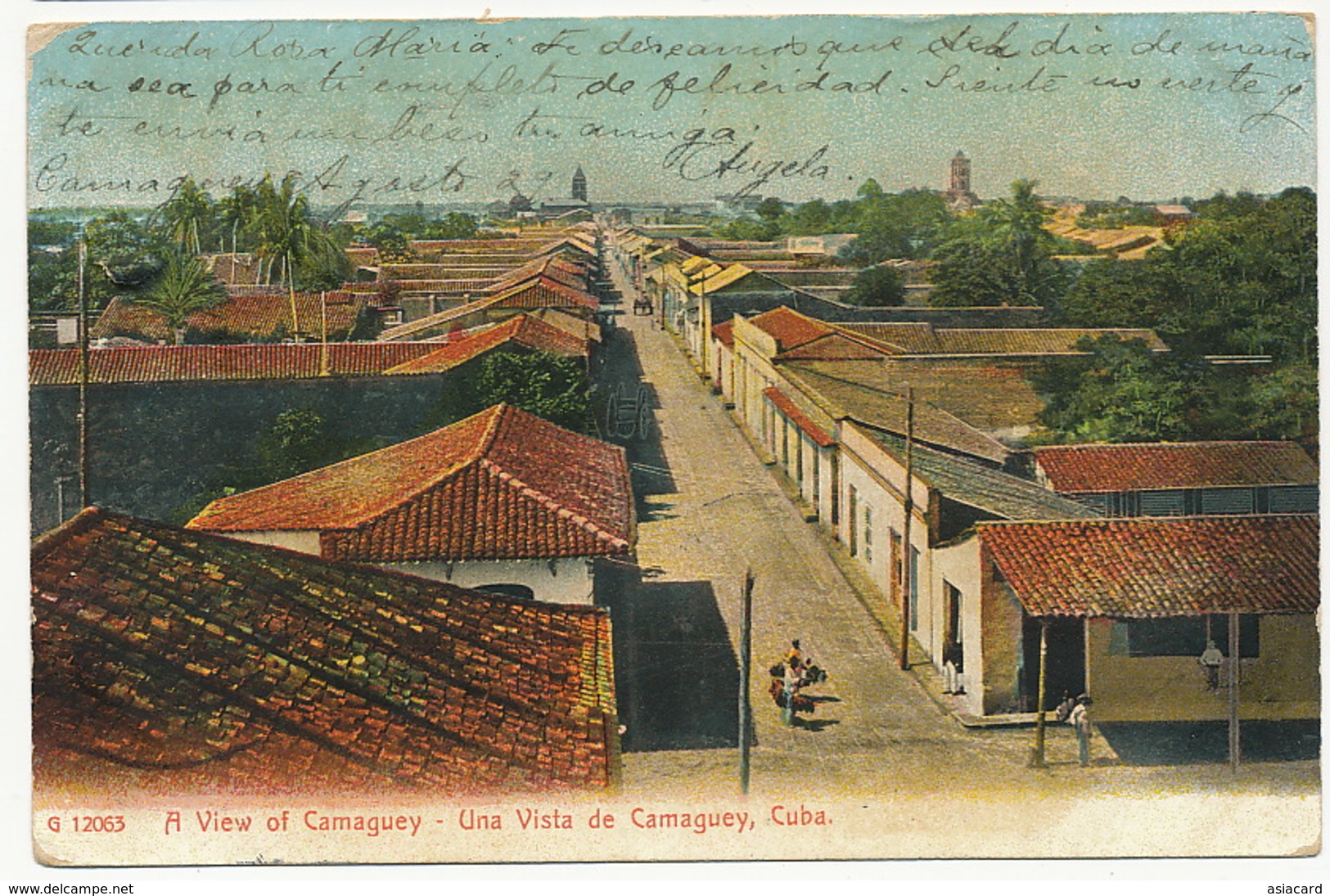 Una Vista De Camaguey Cuba Circulada A Matanzas Con Ambulante Cancelacion Tren Habana Y Santiago - Cuba