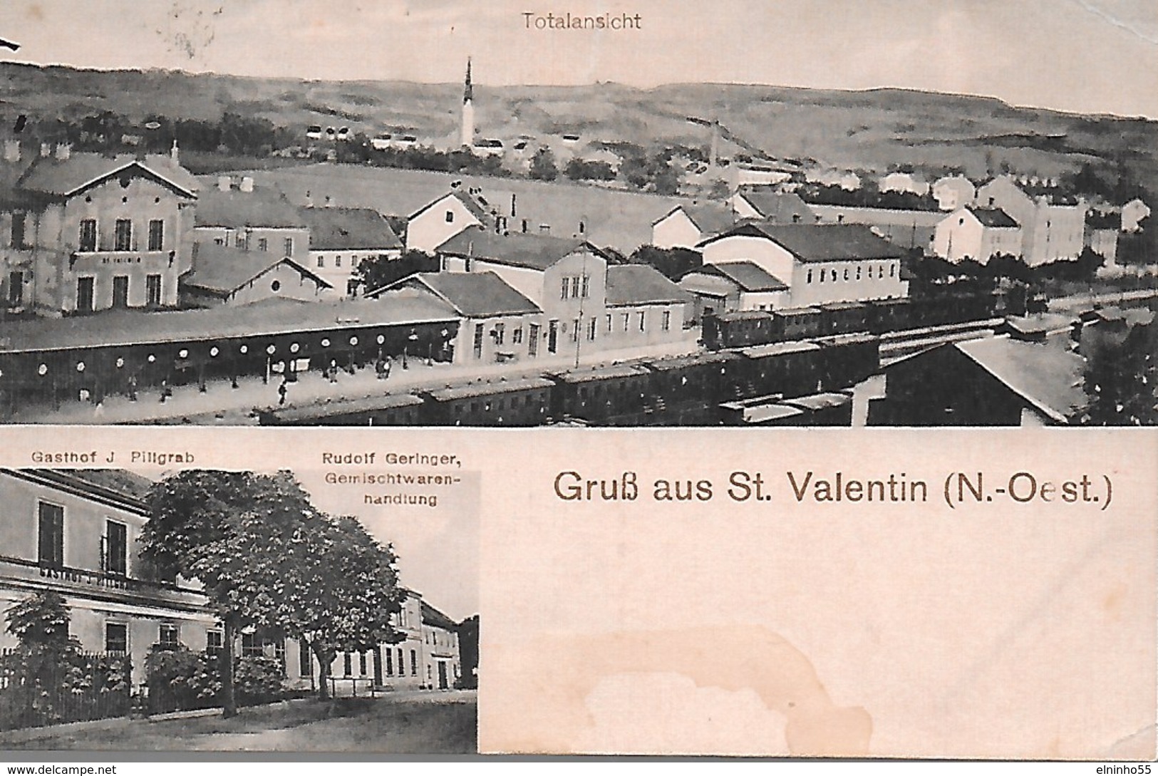 Austria - Amstetten - St. Valentin - Cartolina Viaggiata Inizi '900 - Panorama - Amstetten