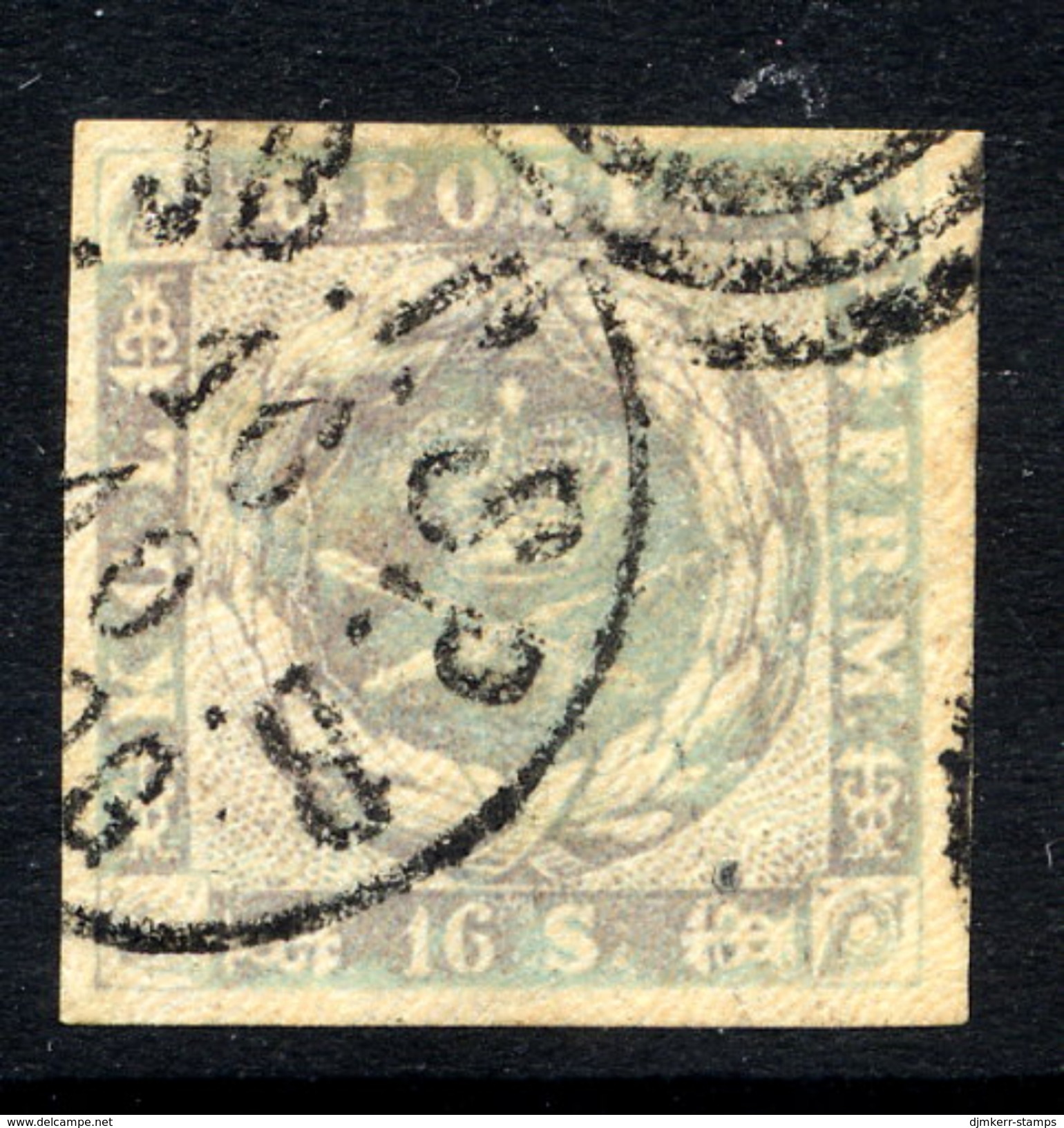 DENMARK 1857 16 Sk. Grey-lilac Used. - Usati