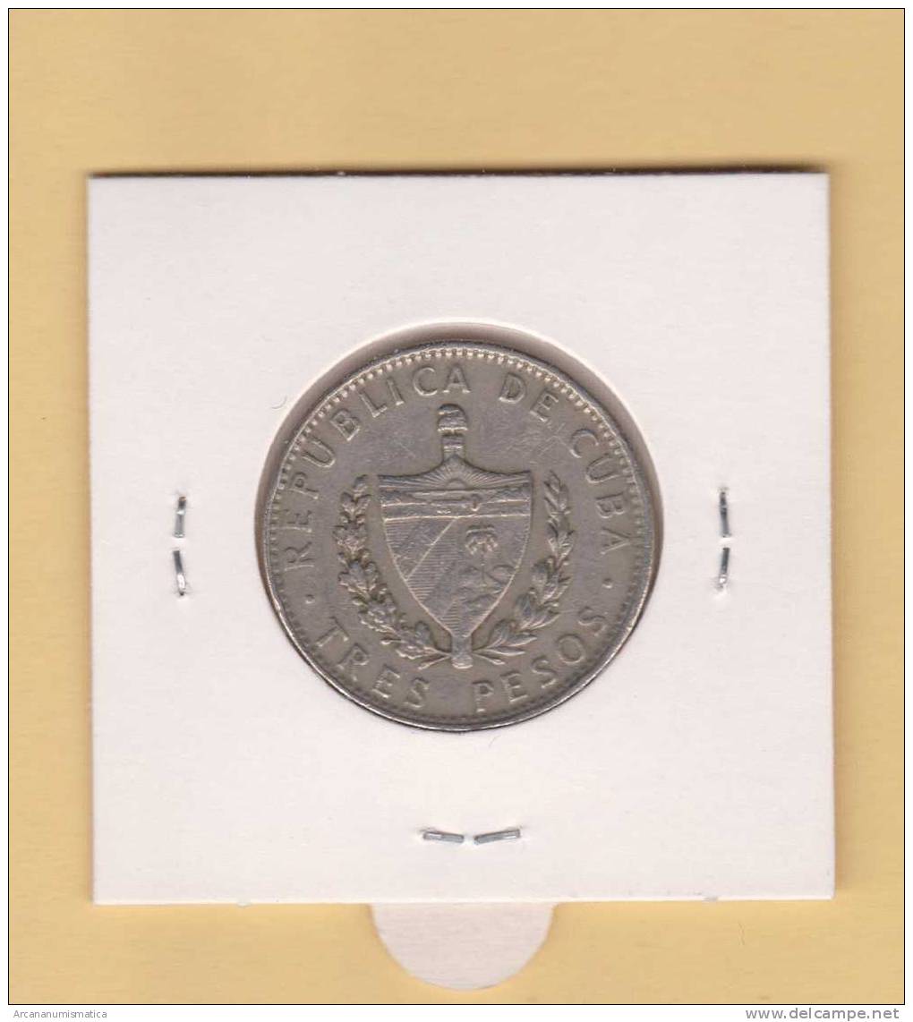 CUBA  3  PESOS  "ERNESTO CHE GUEVARA" Niquel-Acero KM#346  1.990  MBC/VF    DL-7622 - Kuba