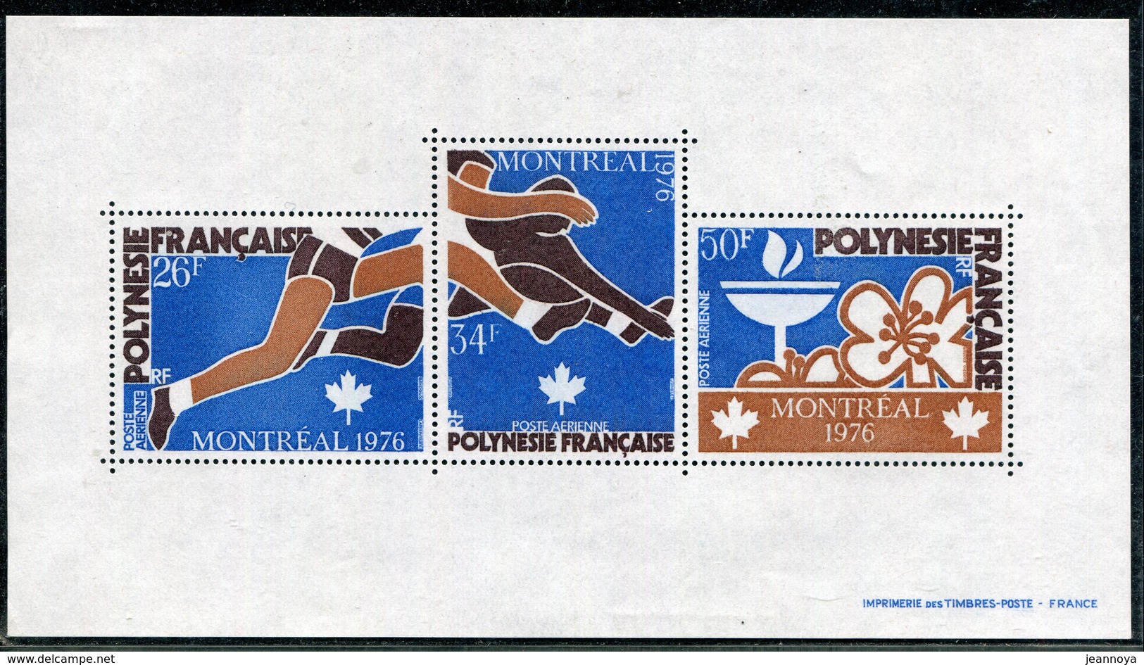 POLYNESIE FRANCAISE - BLOCS & FEUILLETS N°3  * * - JEUX OLYMPIQUE DE MONTREAL 1976 - LUXE - Hojas Y Bloques