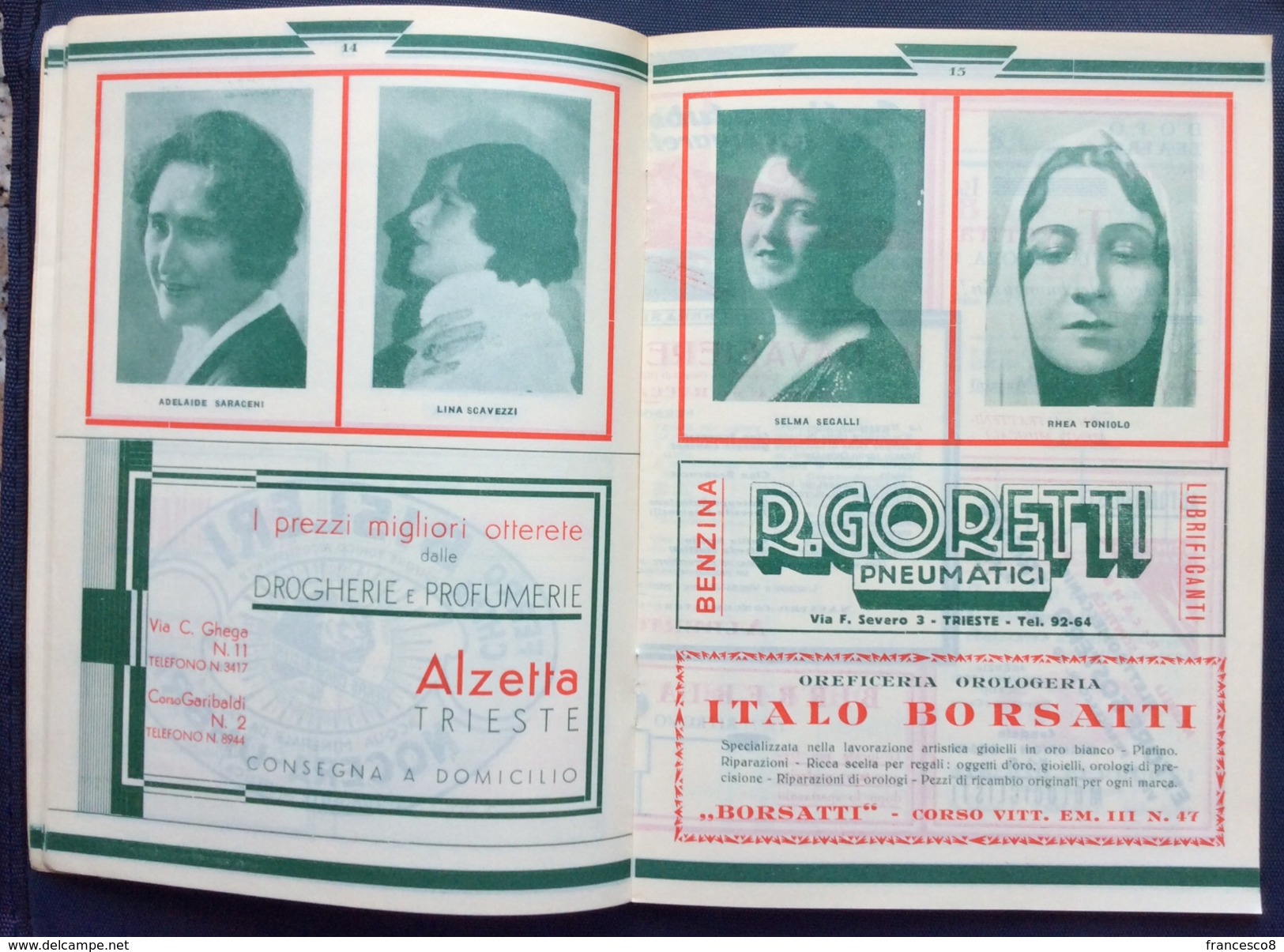 1933 TRIESTE TEATRO G. VERDI STAGIONE LIRICA 1933-34 PROGRAMMA UFFICIALE / COATES - CAPUANA - BUCAMELLI - BRANCUCCI