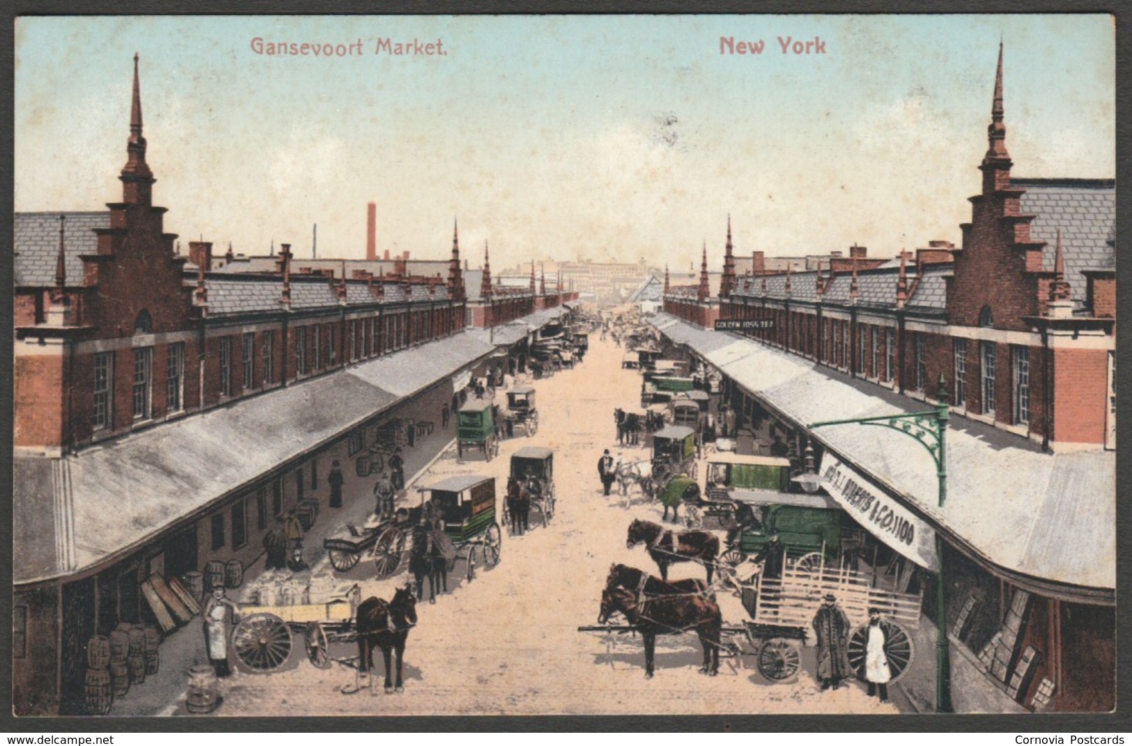 Gansevoort Market, New York City, NY USA, C.1905 - American News Co U/B Postcard - Places