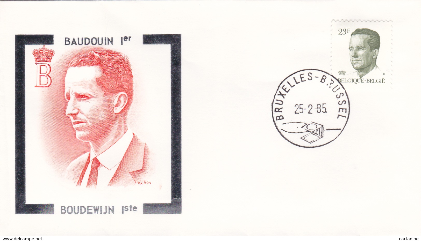 FDC - BAUDOUIN 1er  Illustré Par De Vos (orange)  - Timbre N° 2160 - 1981-1990