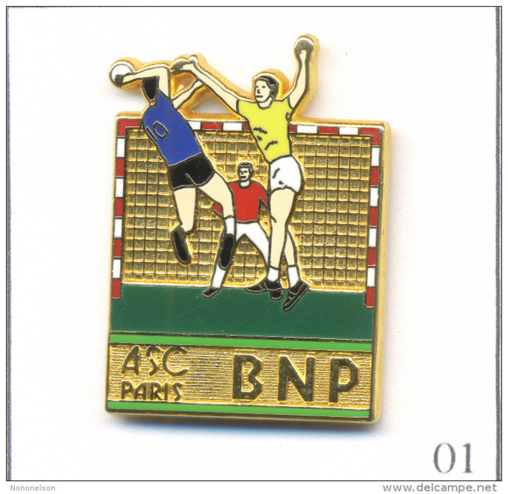 Pin´s Banque / Assurance - Banque BNP / ASC Paris - Section Handball. Estampillé Ballard. Zamac. T457-01 - Banques