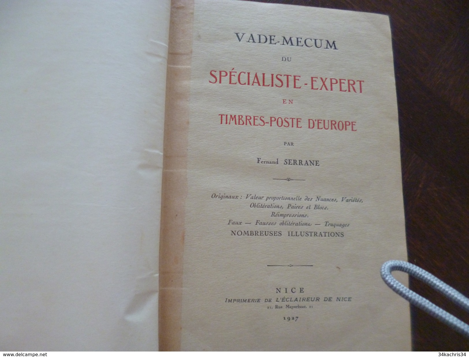 Littérature Philatélique Vade Mecum Spécialiste Expert En Timbres Postes F.Serrane 2 Volumes 1927/1929 - Autres & Non Classés