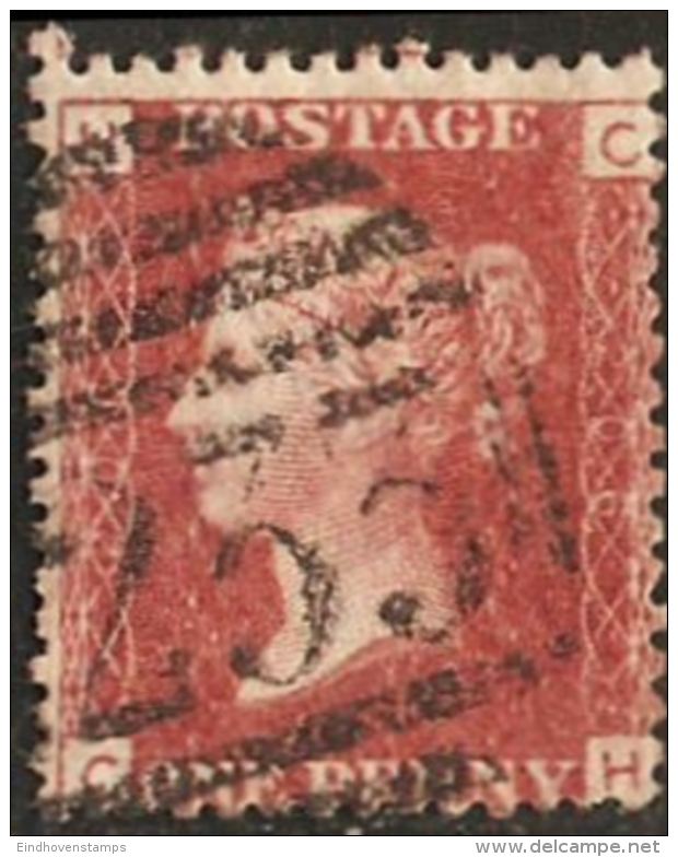 Great Britain 1858 1 D  Plate 206  Alph. NC Cancel 233 Darlington - Gebraucht