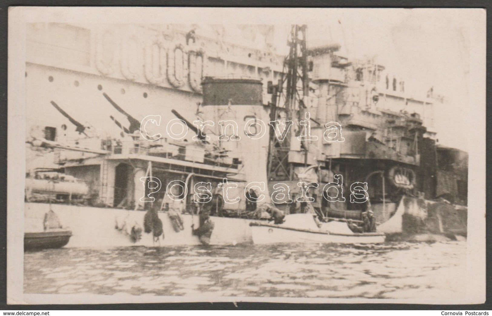 Two Photographs Of HMS Volage & HMS Saumarez With Mine Damage, Corfu, 1946 - War, Military