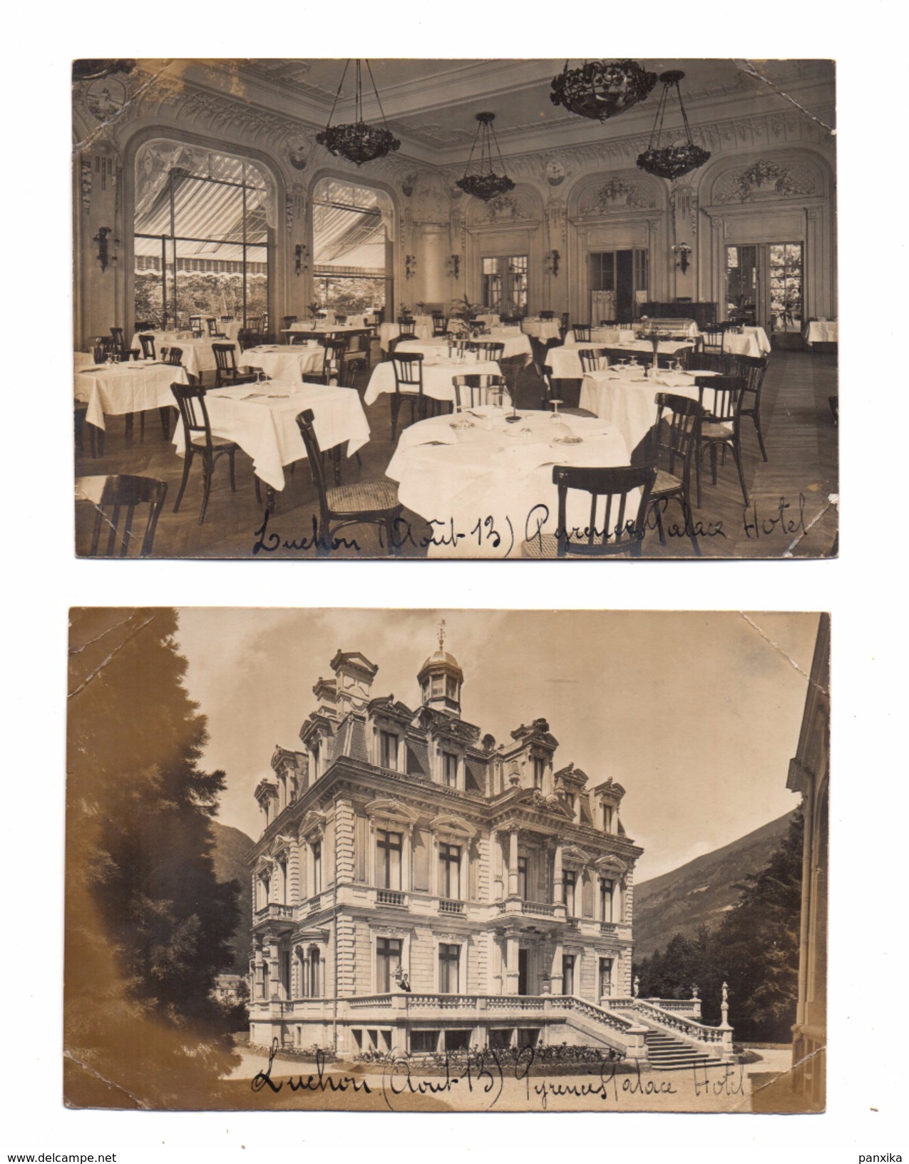 Luchon. Bagneres De Luchon. Saint-Mamet.Villa Luisa. Pyrenées Palace Hotel.vue Exterieure Et Salle De Restaurant. - Luchon