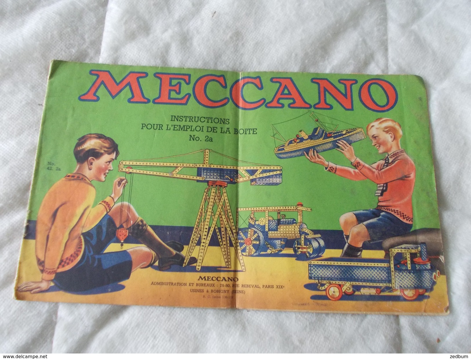 Meccano Instructions Pour L'emploi De La Boite N° 2a - Meccano