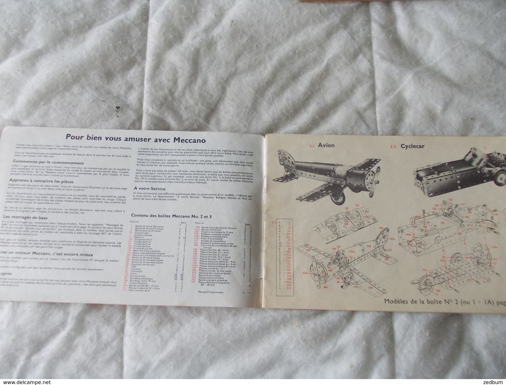 Meccano Manuel D'instructions Pour Boites 2 Et 3 Triang - Meccano